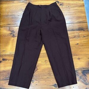 Haut De Gamme En Avance Wool Classic Dark Brown Dress Pants Trousers Size 14